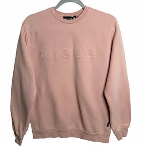 NICCE London Pink Embossed Logo Crewneck Sweatshirt - Size Small